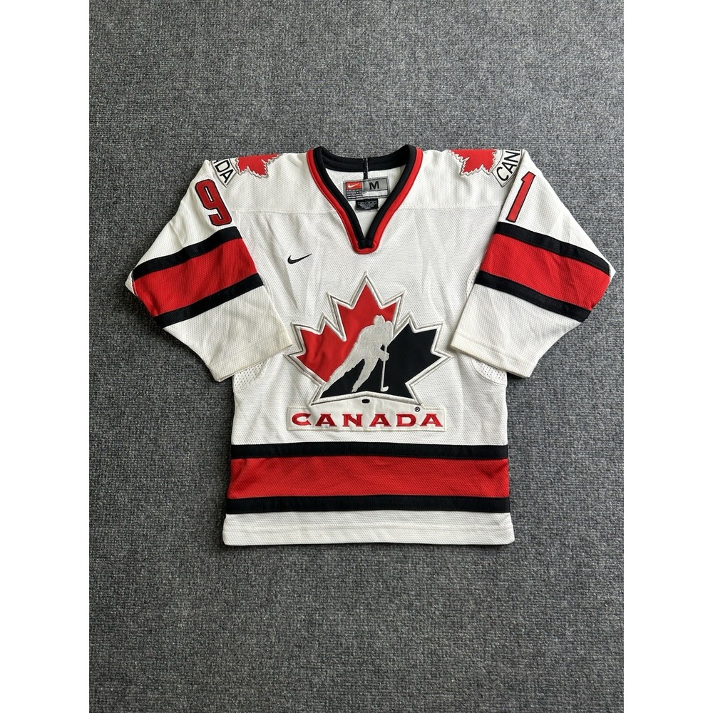 Boys Vintage Nike Team Canada Hockey Jersey #91 White Red, Size M 10-12